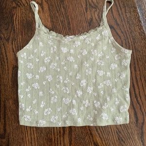 Sage Green Cropped Tank and Cardigan